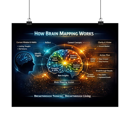 Brain Mapping Poster — How Brain Mapping Works Satin Poster (210gsm)