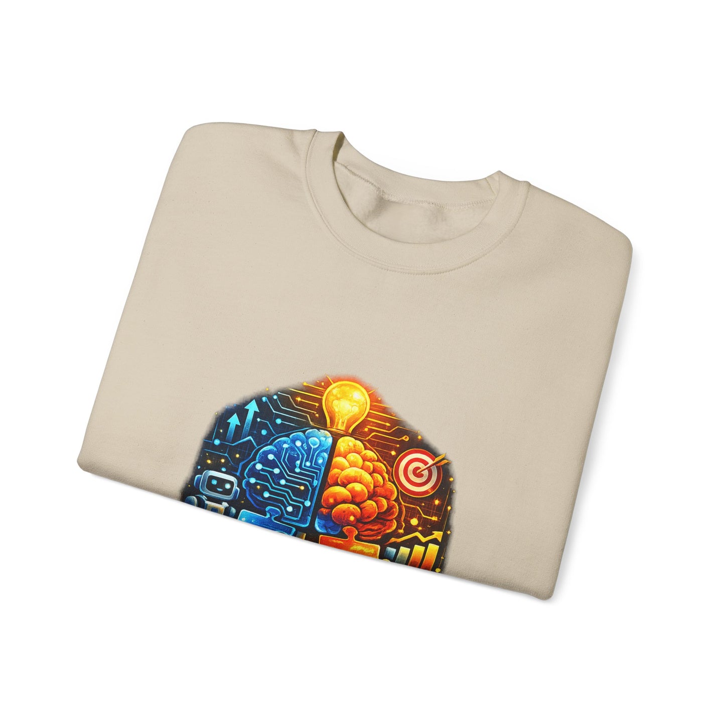 Crewneck Sweatshirt – "Strategy That Fits" Brainstorm Graphic