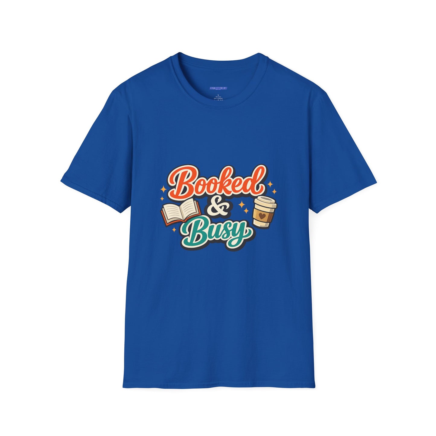 "Booked & Busy" T-Shirt — Book Lover Coffee Graphic Tee