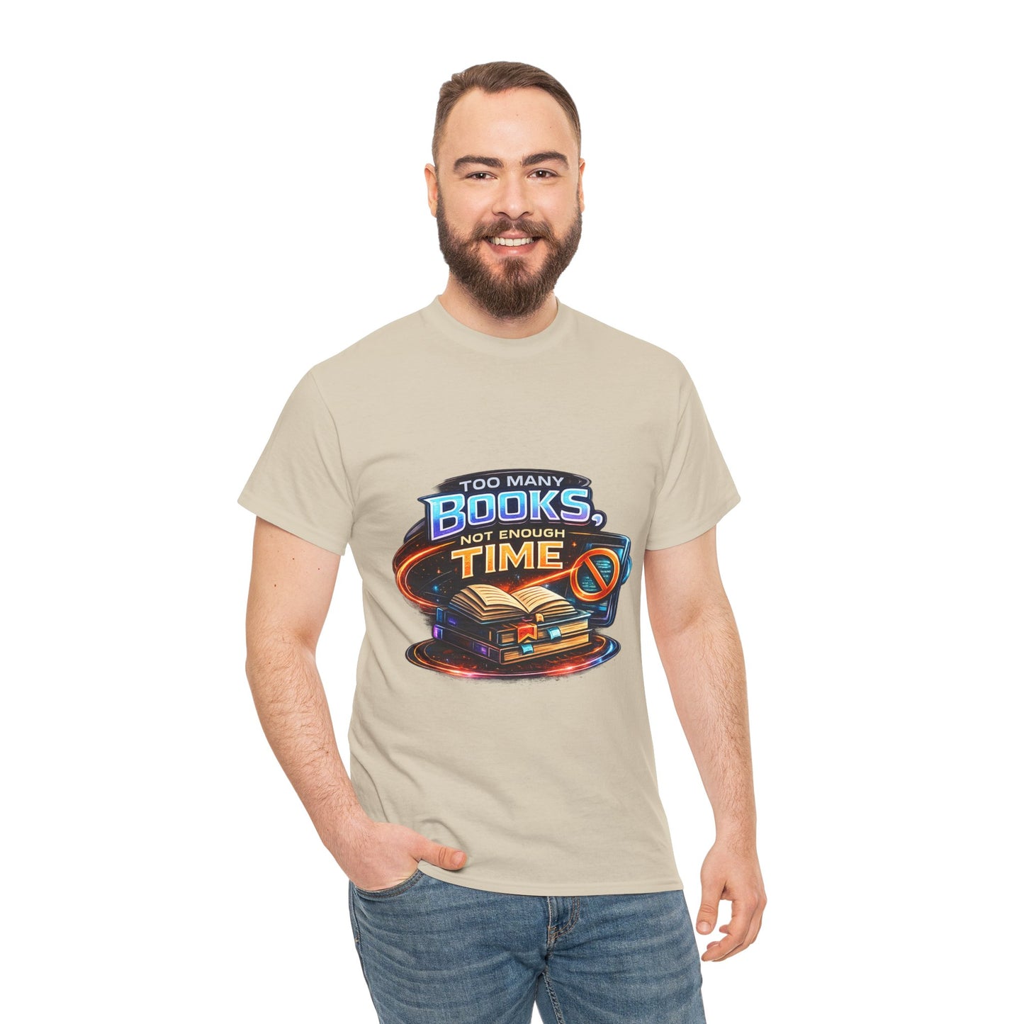 Books & No Time T-Shirt — "Too Many Books, Not Enough Time" Reading Tee