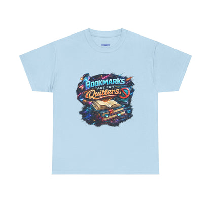 "Bookmarks Are For Quitters" Vintage Book Lover Tee T-Shirt