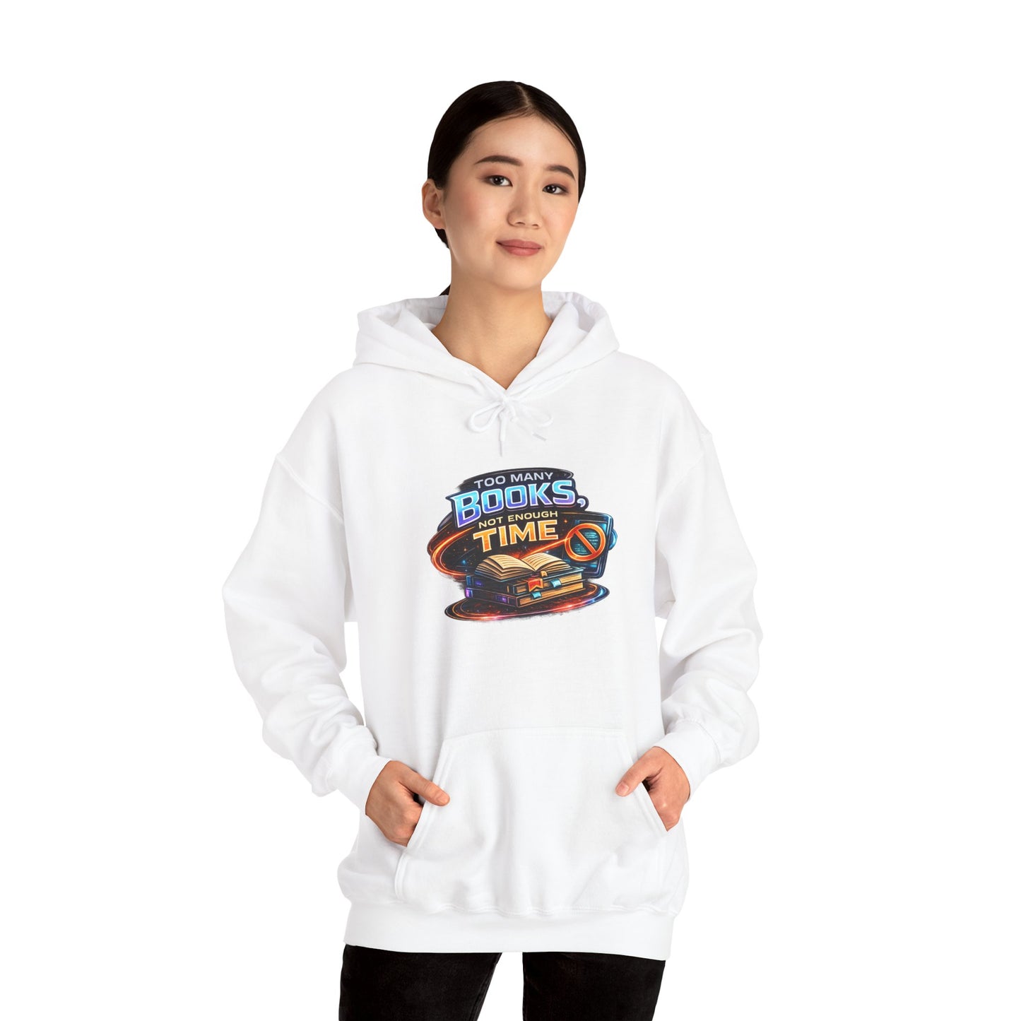 Books Time Hoodie — Retro Spacebook Reading Graphic Sweatshirt