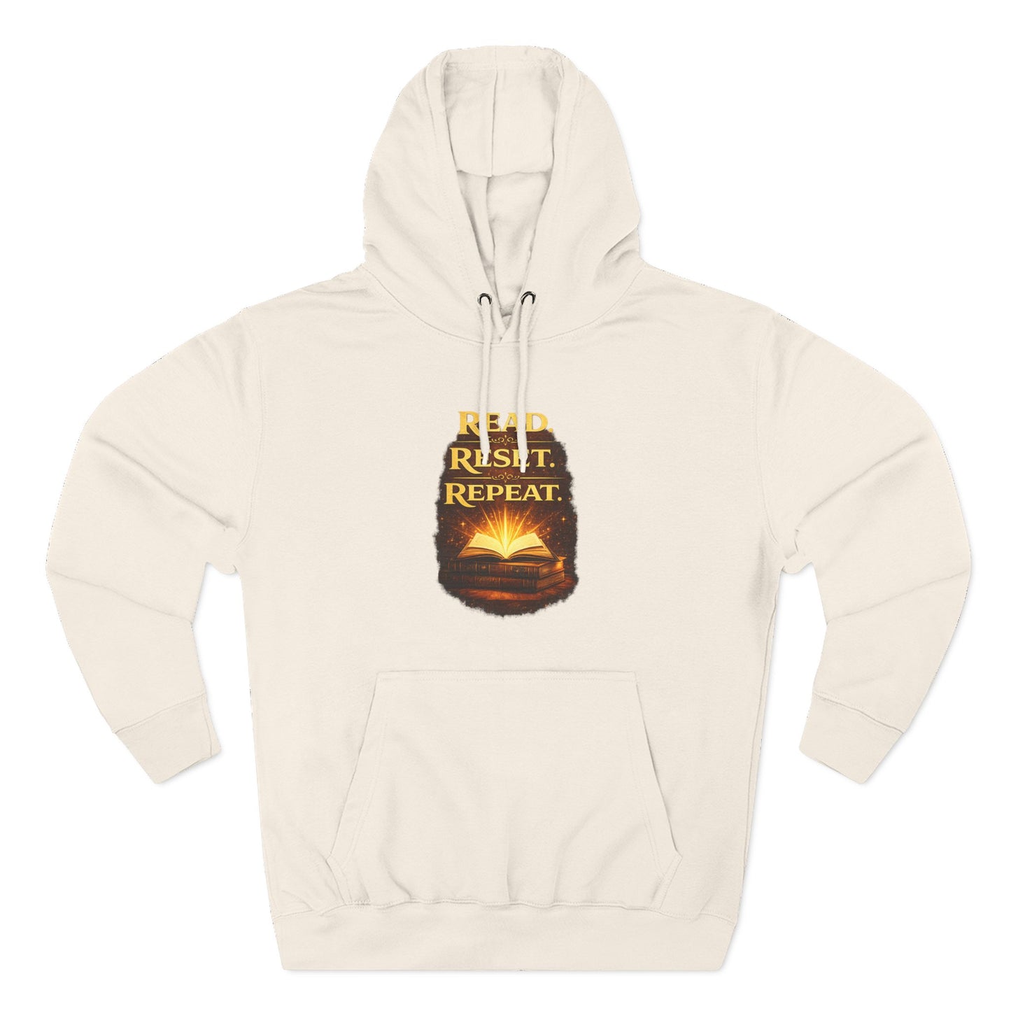 Hoodie — 'Read. Resist. Repeat.' Book Lover Graphic Pullover