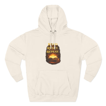 Hoodie — 'Read. Resist. Repeat.' Book Lover Graphic Pullover