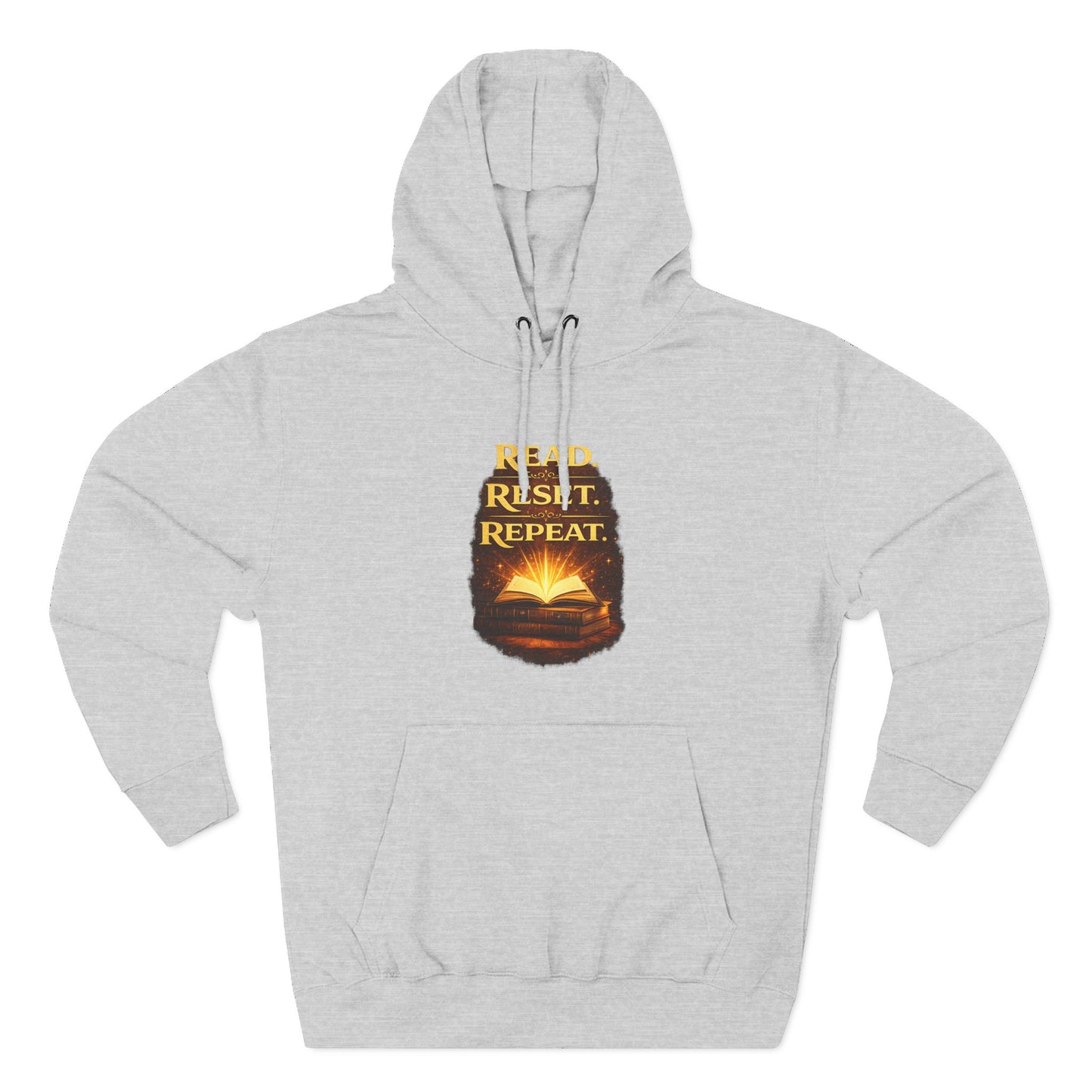 Hoodie — 'Read. Resist. Repeat.' Book Lover Graphic Pullover