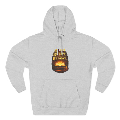 Hoodie — 'Read. Resist. Repeat.' Book Lover Graphic Pullover