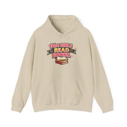 "Hot Girls Read Books" Hoodie - Cozy Literary Graphic Hoodie