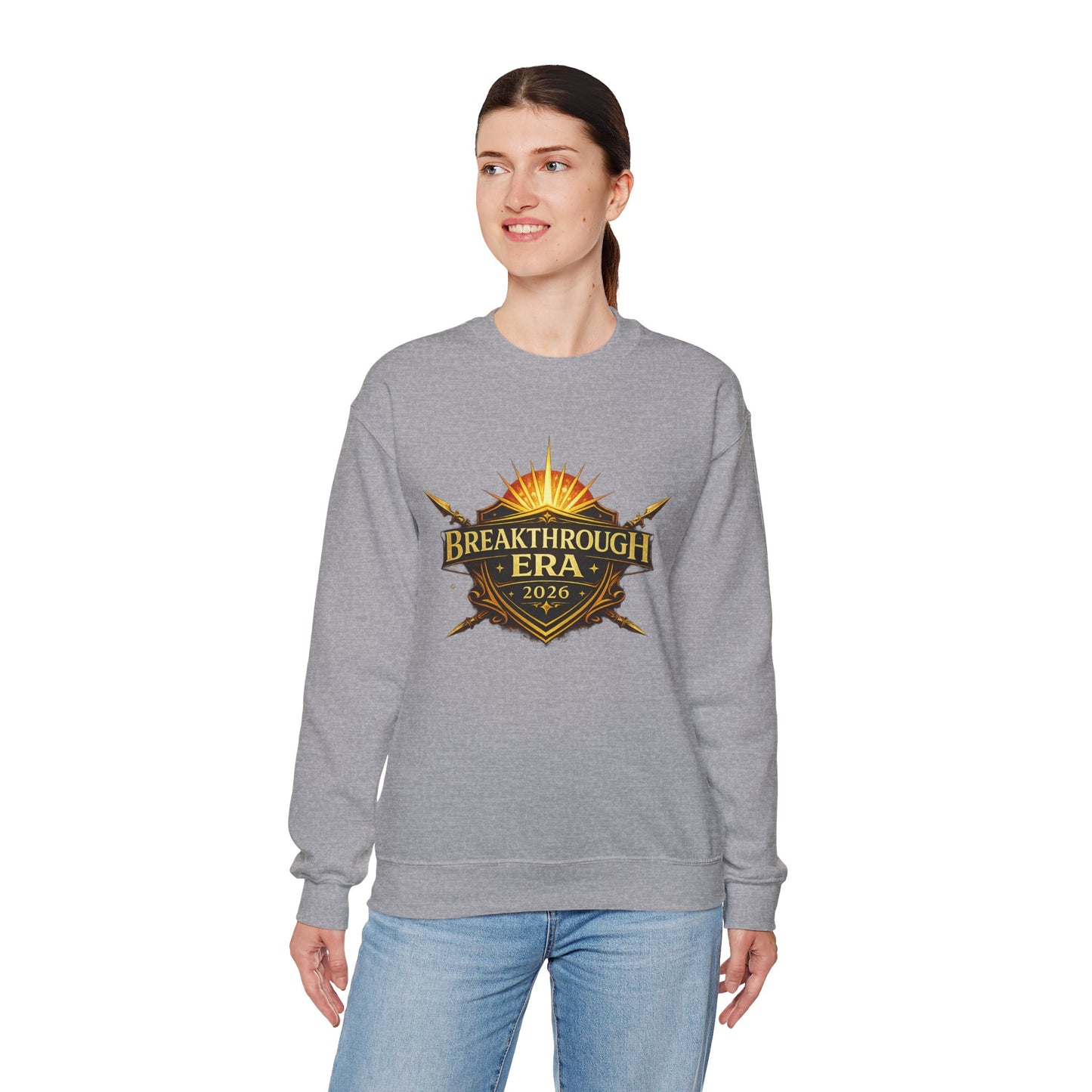 "Breakthrough Era 2026" Crewneck Sweatshirt — Sunrise Emblem