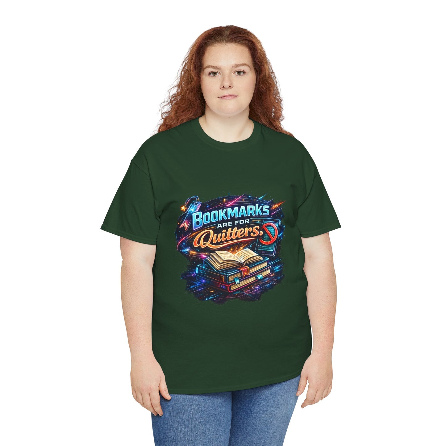 "Bookmarks Are For Quitters" Vintage Book Lover Tee T-Shirt