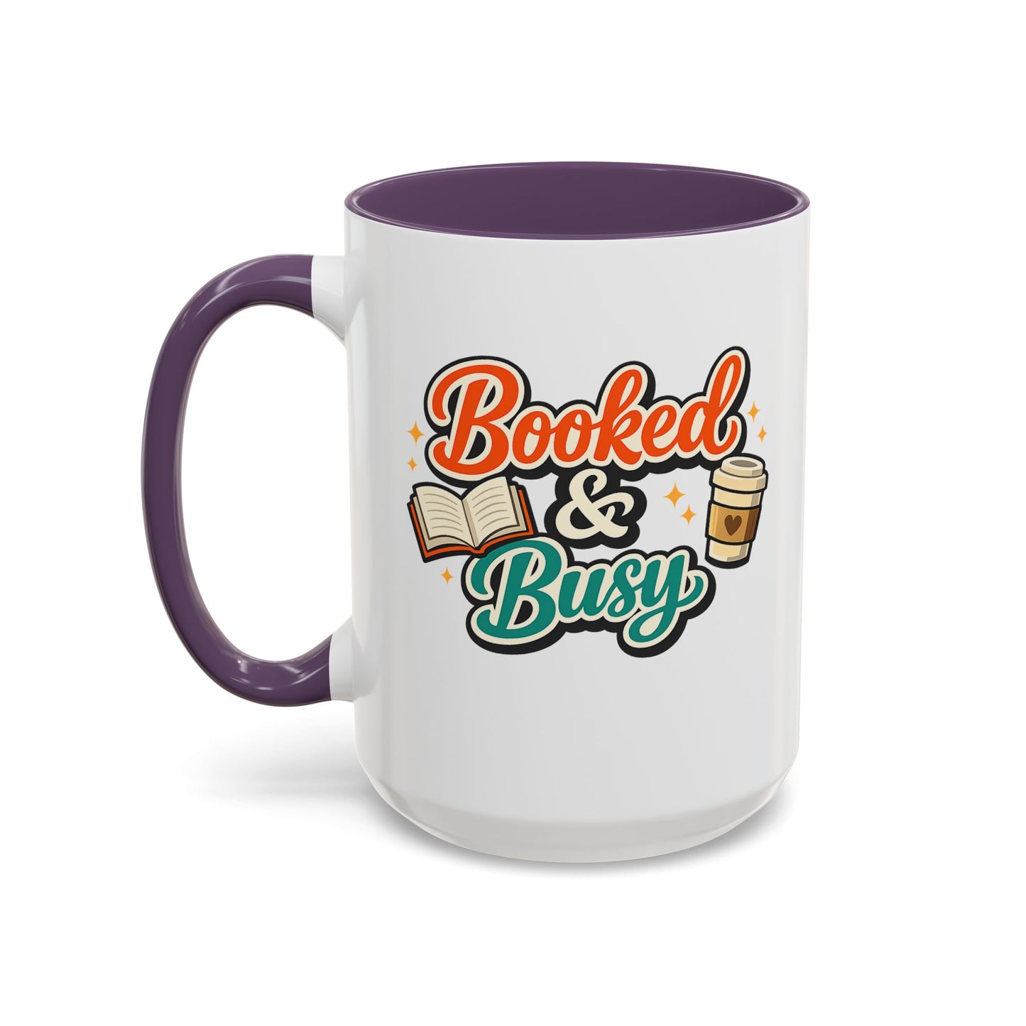 Booked & Busy Cozy Coffee Club Accent Mug — Cute “Local Coffee Shop” Illustration, 11/15oz