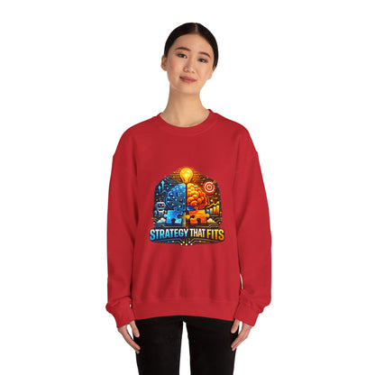Crewneck Sweatshirt – "Strategy That Fits" Brainstorm Graphic