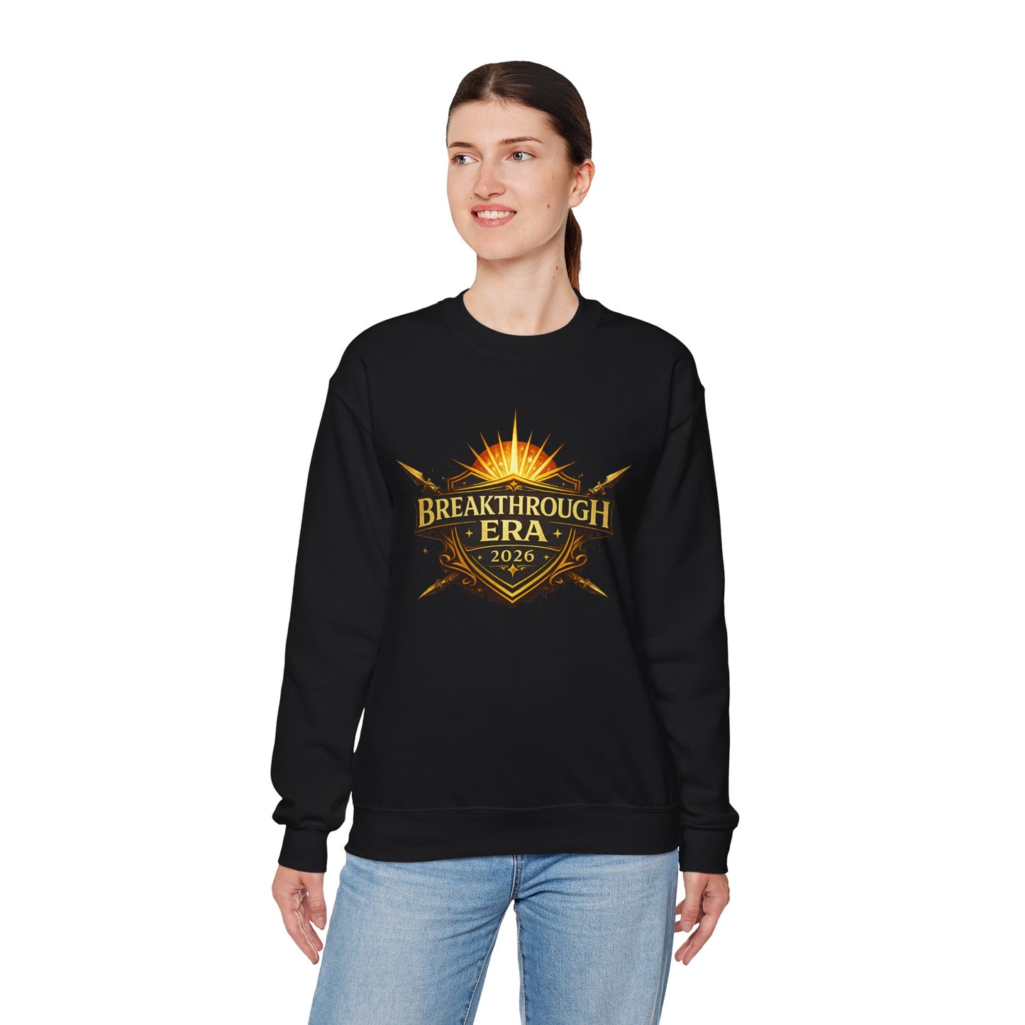 "Breakthrough Era 2026" Crewneck Sweatshirt — Sunrise Emblem
