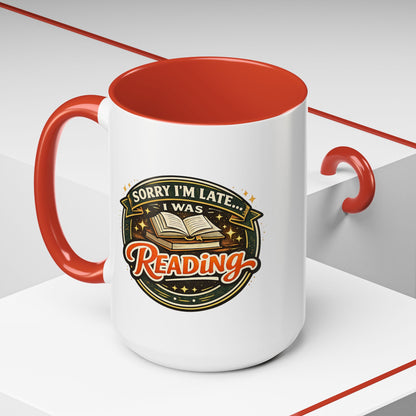 Sorry I'm late I was Reading Vintage Camping Coffee Mug — 'Camp Strong' Accent Ceramic Mug