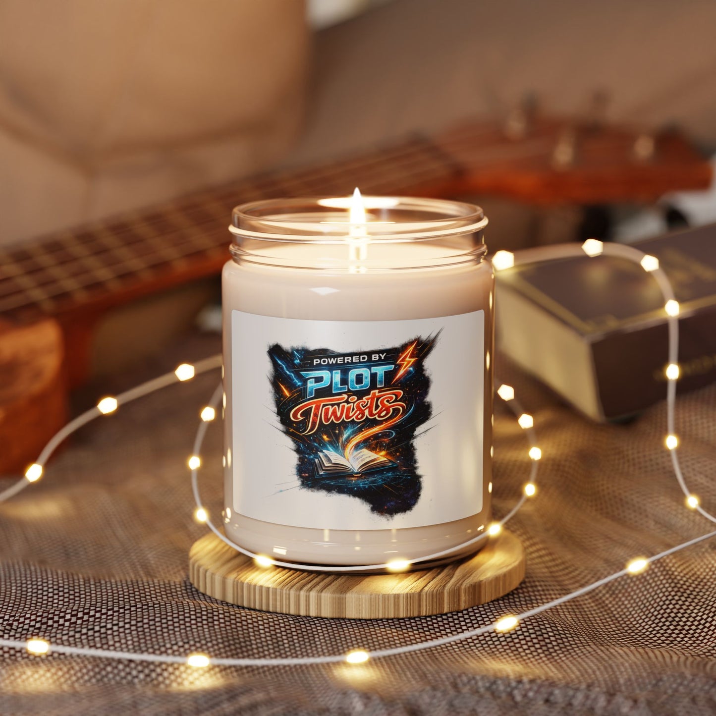 Candle — "Powered by Plot Twists" Scented Soy Candle, 9oz