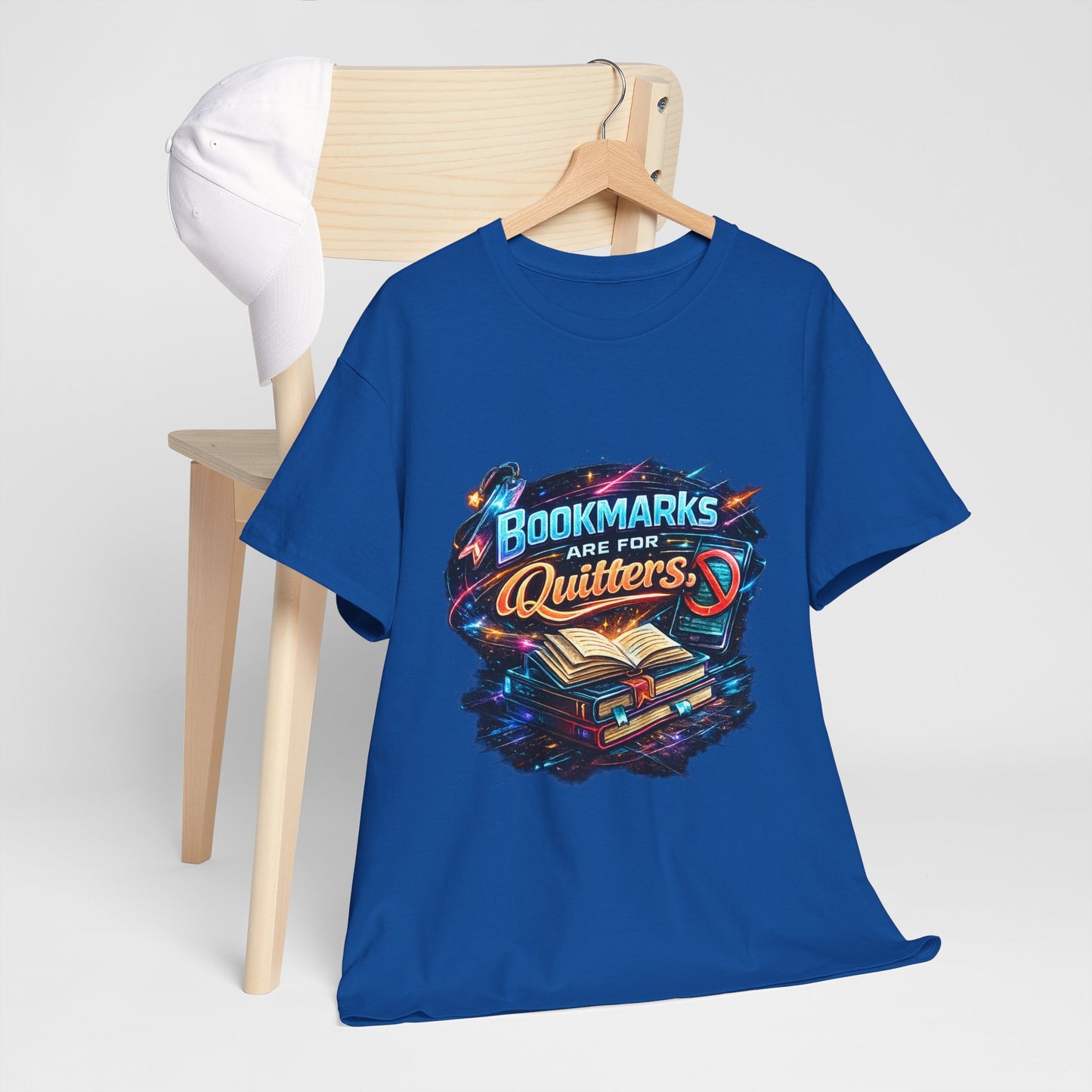 "Bookmarks Are For Quitters" Vintage Book Lover Tee T-Shirt