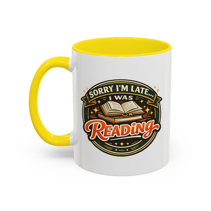 Sorry I'm late I was Reading Vintage Camping Coffee Mug — 'Camp Strong' Accent Ceramic Mug