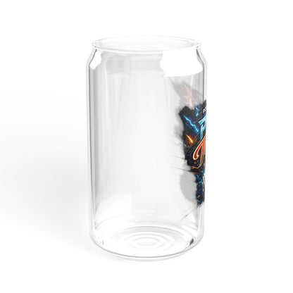 Sipper Glass - "Powered by Plot Twists" Novelty 16oz Mason-Style Drinking Jar