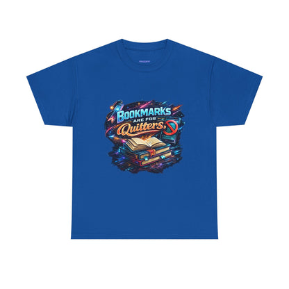 "Bookmarks Are For Quitters" Vintage Book Lover Tee T-Shirt