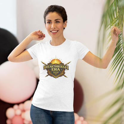 Breakthrough Era 2026 Women's Tee — Inspirational Sunrise Crest Graphic