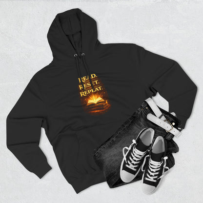 Hoodie — 'Read. Resist. Repeat.' Book Lover Graphic Pullover