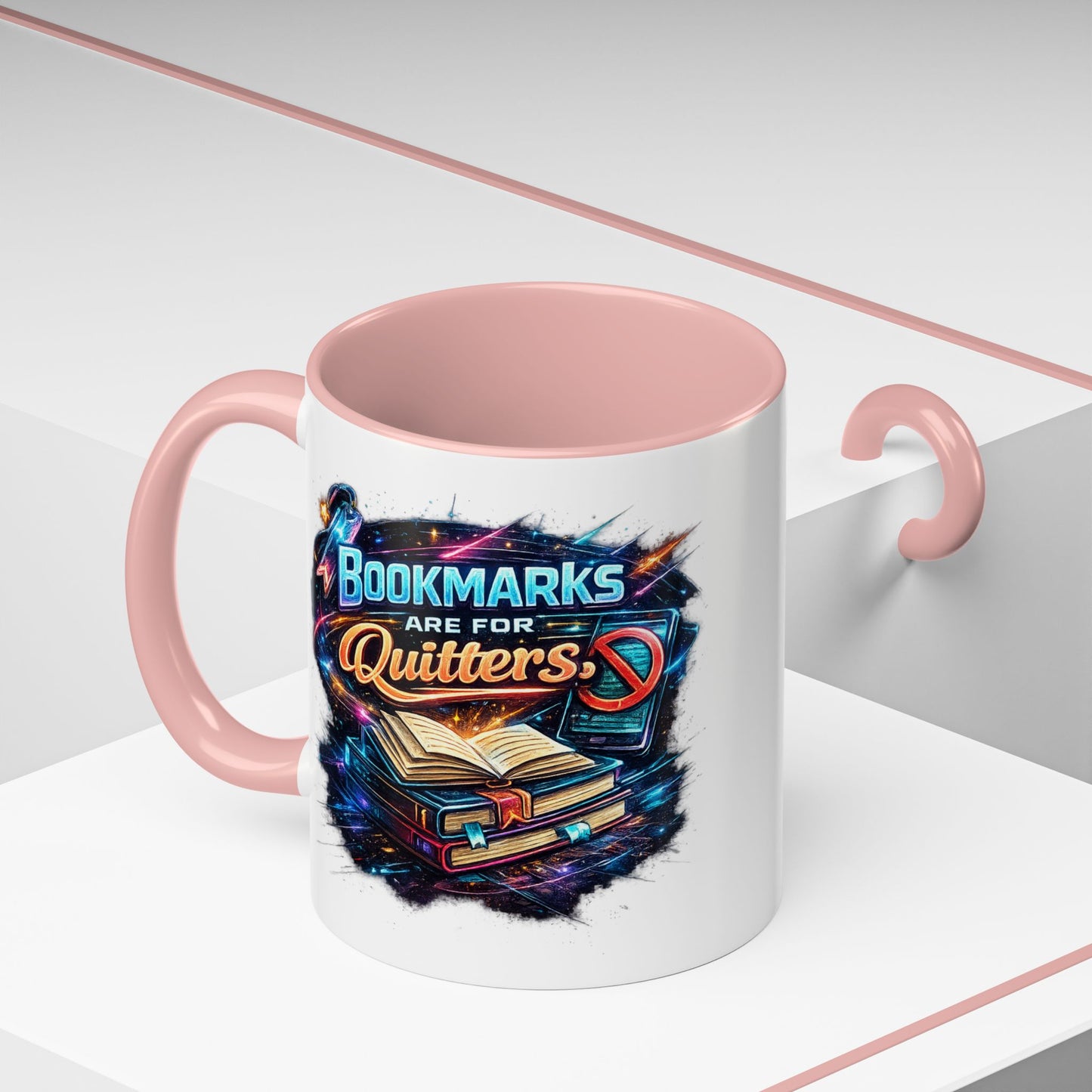 Bookmarks are for Quitters Vintage Coffee Lovers Accent Mug (11/15oz)