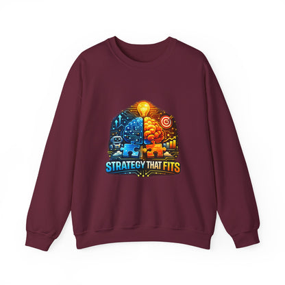 Crewneck Sweatshirt – "Strategy That Fits" Brainstorm Graphic