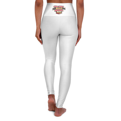 High-Waisted Yoga Leggings — "Hot Girls Read Books" Retro Graphic