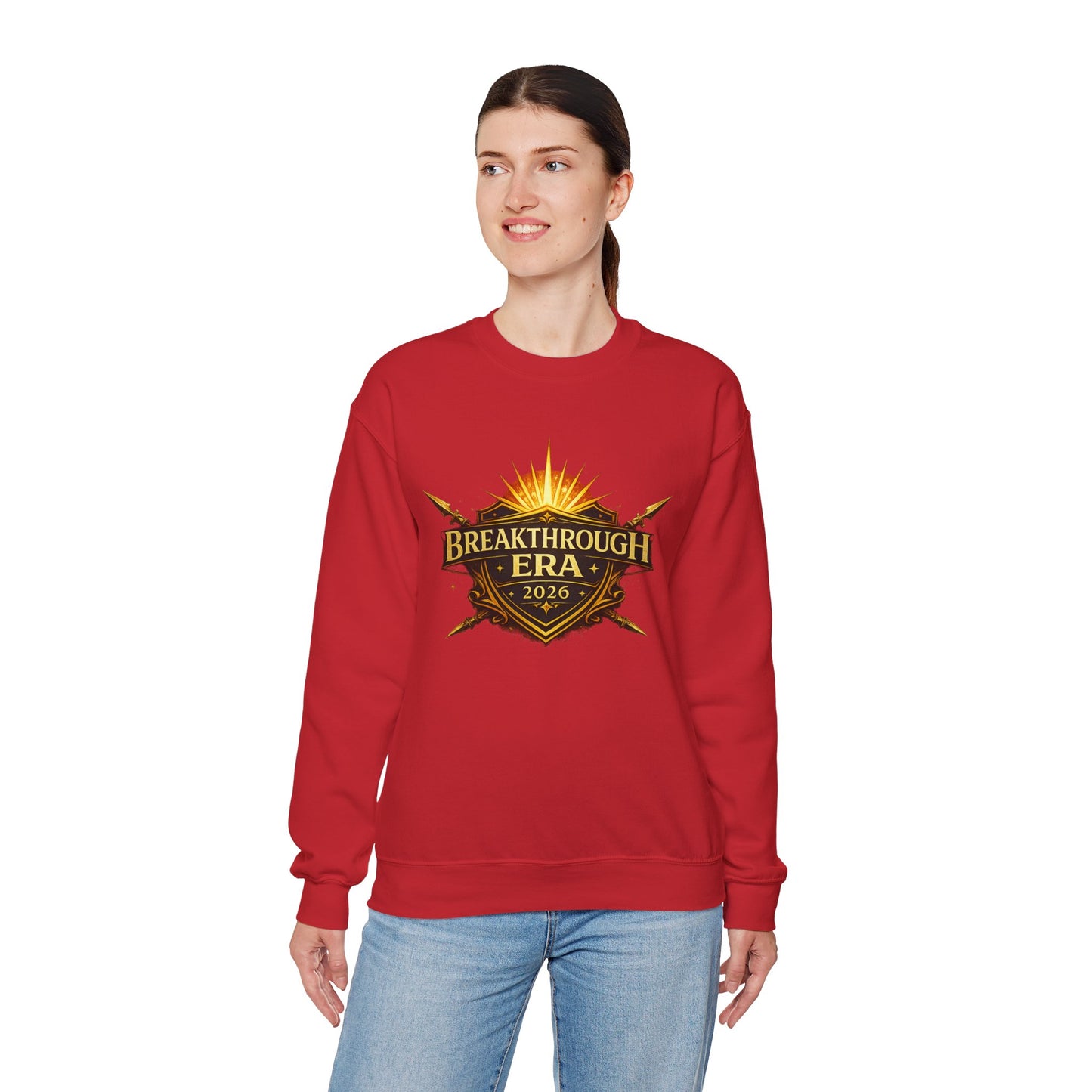 "Breakthrough Era 2026" Crewneck Sweatshirt — Sunrise Emblem