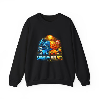Crewneck Sweatshirt – "Strategy That Fits" Brainstorm Graphic