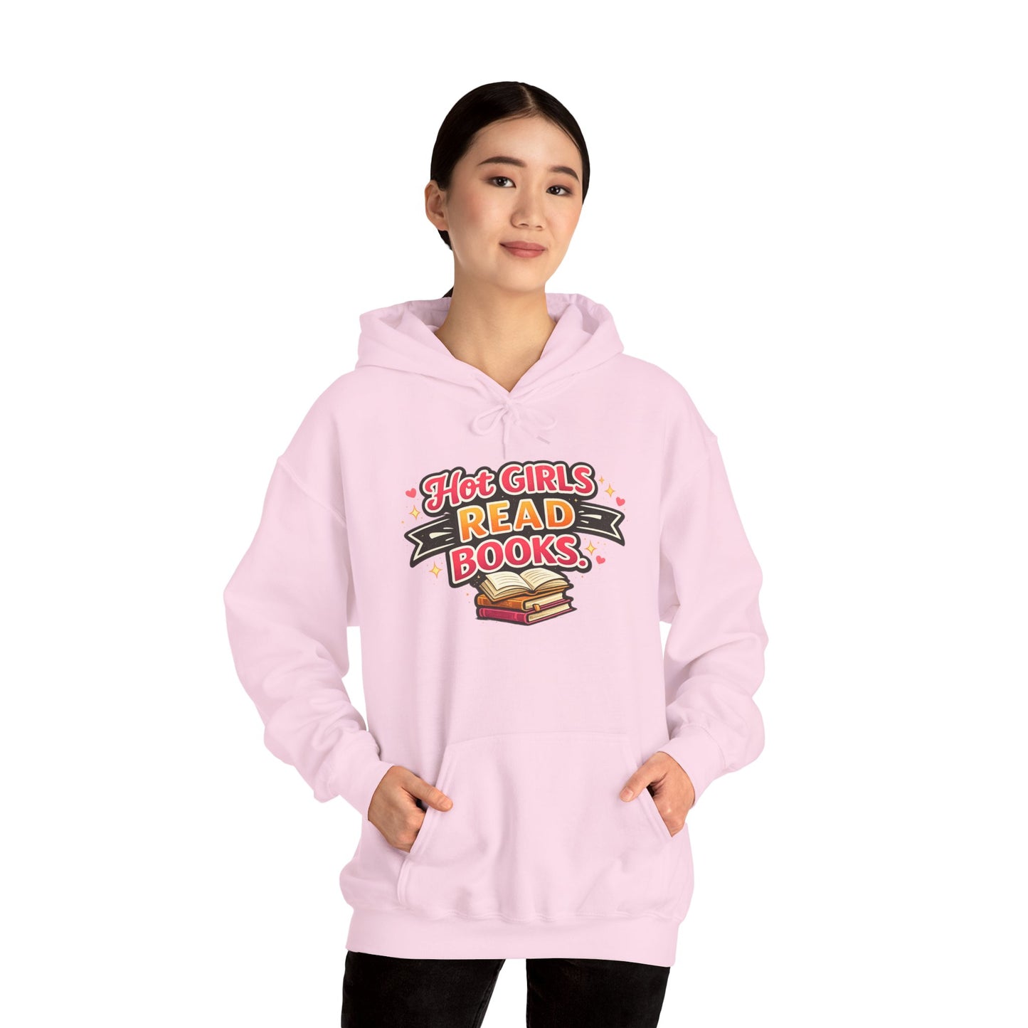 "Hot Girls Read Books" Hoodie - Cozy Literary Graphic Hoodie