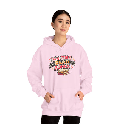"Hot Girls Read Books" Hoodie - Cozy Literary Graphic Hoodie
