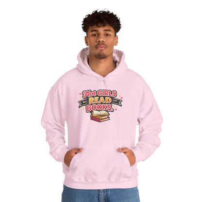 "Hot Girls Read Books" Hoodie - Cozy Literary Graphic Hoodie
