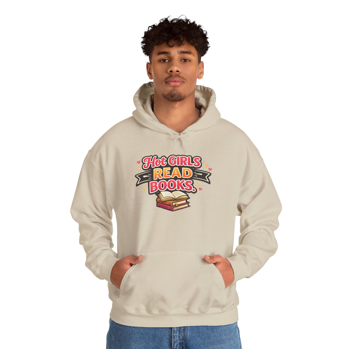 "Hot Girls Read Books" Hoodie - Cozy Literary Graphic Hoodie
