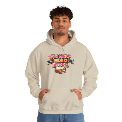 "Hot Girls Read Books" Hoodie - Cozy Literary Graphic Hoodie