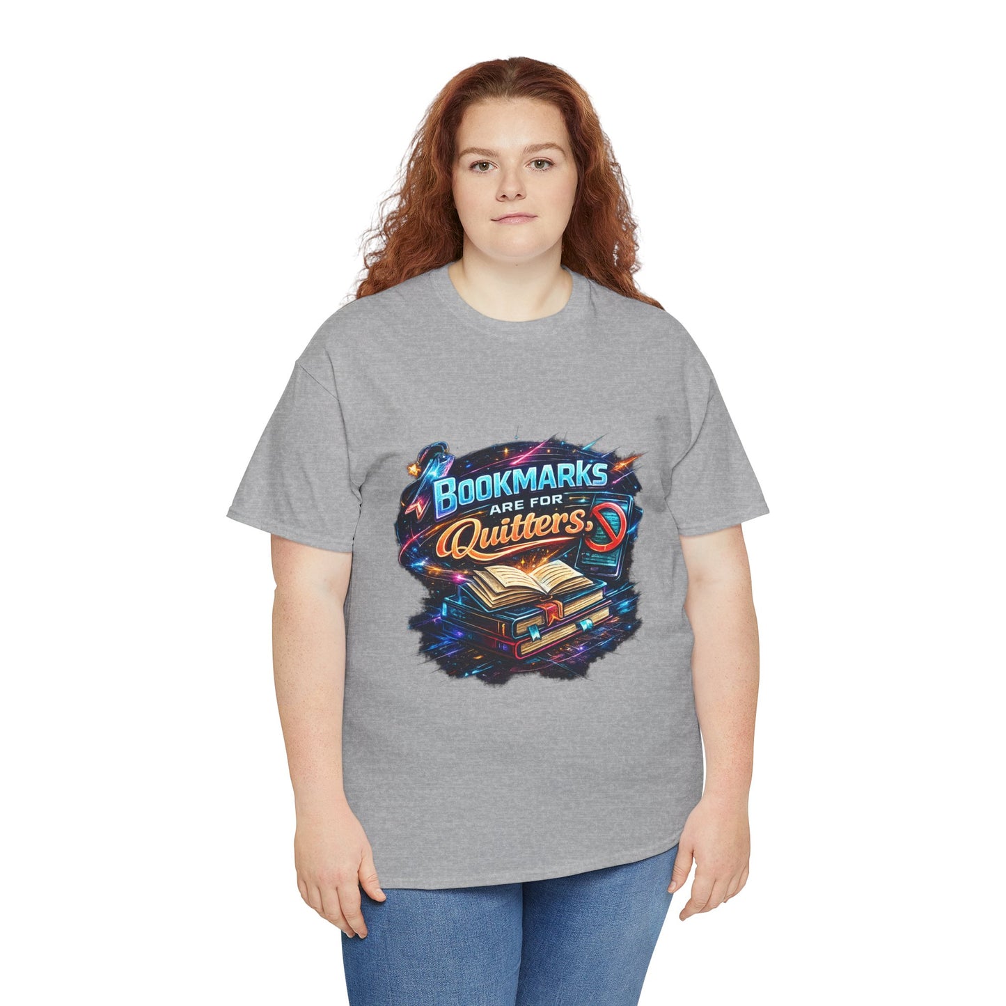 "Bookmarks Are For Quitters" Vintage Book Lover Tee T-Shirt